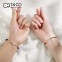 T400 925 Sterling Silver Black Red Mobius Ring Braided Rope Bracelet Valentines Day Couple Gift for Women Girls Men Boys
