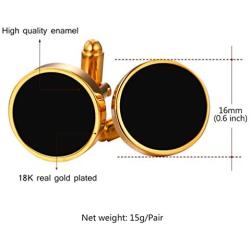 U7 Men Women Simple Cufflinks Modern Tuxedo Shirt Studs 18K Gold/Platinum Plated Cuff Links