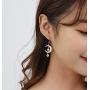 Bohemian Star Moon Drop Earrings for Women Fashion Golden Crystal Moon Star Earrings Jewelry