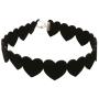 Heart Velevt Choker Necklace Boho Leather Heart Shaped Chain Jewelry Silver Plated for Women Girls