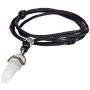 BlueRica Crystal Quartz Pendant on Adjustable Black Rope Cord Necklace
