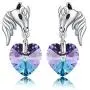 TOUPOP S925 Sterling Silver Horse Earrings Dangle Drop Earrings with Purple Crystal Good Luck Horse Jewelry Gifts For Girls Women Horse Lovers Birthday Mother’s day Gifts