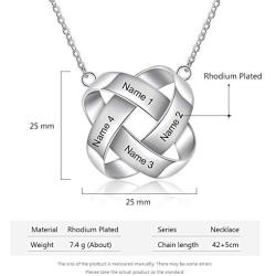 Personalized Ring Necklace for Women Personalized Name Necklace Engraved 2-4 Names Necklace Pendant for Men Custom Jewelry Birthday Gift