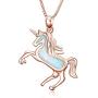 LUHE Unicorn Pendant Necklace Jewelry Gifts Sterling Silver Filigree Running Unicorn Necklace for Women Teen Girls Unisex