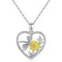 CHENGHONG Dragonfly Necklace 925 Sterling Silver Heart Sunflower Pendant Necklace Dragonfly Jewelry Gifts for Women Girls