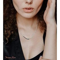 Femme Luxe 0.25 cttw White and Black Diamond Pendant Necklace for Women, 925 Sterling Silver, 18inch Chain, Hypoallergenic, Dainty Design, Gift Ready Jewelry