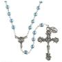 Holly Lines Swarovski Pearl Heritage Collection Catholic Rosary Case and Pouch, Creed 6 mm Beaded Rosary in Hard-Side Black Case with Ave Maria Zippered Pouch and Rosary Mysteries Card