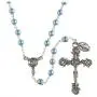 Holly Lines Swarovski Pearl Heritage Collection Catholic Rosary Case and Pouch, Creed 6 mm Beaded Rosary in Hard-Side Black Case with Ave Maria Zippered Pouch and Rosary Mysteries Card