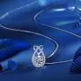 Heart Necklace-14k White Gold Plated Teardrop Necklace-5A Cubic Zirconia Heart Pendant Necklace-Jewelry Gifts Necklaces for Women