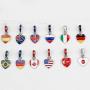 Ochoos Popular European Beads Country Flag Pendant Charms Fit Original Bracelets Heart Shape Big Hole National Pendants DIY Jewelry New - (Color: Australia)