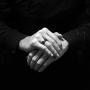 DOUX 8mm Mens Black/Silver Tungsten Carbide Ring Brushed Infinity Knot Pattern Wedding Band Comfort Fit High Polished