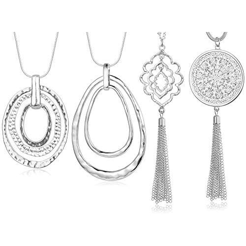 CASSIECA Long Pendant Necklace for Women Tassel Statement Necklace Set for Sweater Jewerly Accessories