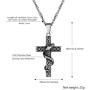 PROSTEEL Snake Cross Necklace, 316L Stainless Steel Pendant & Chain, Men Women Amulet Cross Necklace, 22''-24'' Adjustable, Come Gift Box