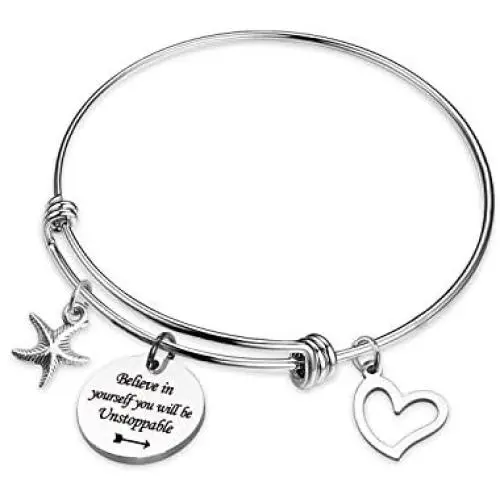 Ribukat Inspirational Bracelet Believe in Yourself You Will Be Unstoppable Bracelet Jewelry Gifts Encouragement Gift Ribukat Inspirational Bracelet Believe in Yourself You Will Be Unstoppable Bracelet Jewelry Gifts Encouragement Gift