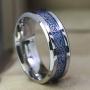 ringheart Couple Rings White Gold Filled Heart Cut Blue Cz Womens Wedding Ring Sets Stainless Steel Men Wedding Band (Please Buy 2 Rings for 1 Pair)