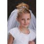 Girls Sterling Silver First Communion''Dancing Cross'' Heart Necklace