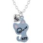 Lux Accessories Silvertone White Pink Kitty Cat BFF Best Friends Necklace Set