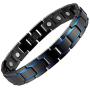 Magnetic Bracelets for Men Arthritis Stainless Steel Black Bracelet 8.5 inches Adjustable