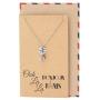 Quan Jewelry Eiffel Tower Pendant Travel Necklace, Gifts for Travelers, Bonjour Paris Inspirational Card, Anniversary Romantic Gifts for Her