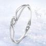 Menton Ezil Fairytale Mermaid Swarovski Crystal Silver Plated Women Bangle Bracelet for Girls Wife Mom