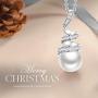 CDE Pearl Pendant Necklace for Women 925 Sterling Silver/White Gold/Rose Gold Plated Pearl Necklace Embellished with Crystals Christmas Jewelry Gift Birthday Gift for Mom Women Wife Girls Her