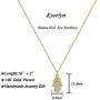 Kyerlyn Hamsa Evil Eye Pendant Necklace 14K Gold Plated Dainty Necklace for Women Handmade Jewerly Gift for Teen Girls