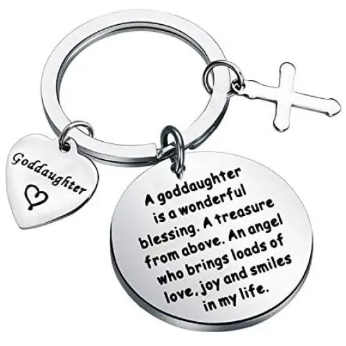 CYTING Goddaughter Gift A Goddaughter is a Wonderful Blessing Cross Keychain First Communion Baptism Gift Religious Jewelry Christening Gift CYTING Goddaughter Gift A Goddaughter is a Wonderful Blessing Cross Keychain First Communion Baptism Gift Religious Jewelry Christening Gift