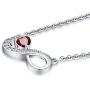 JO WISDOM 925 Sterling Silver Cubic Zirconia Infinity Heart Pendant Necklaces