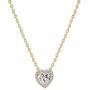 PAVOI 14K Gold Plated Post Faux Diamond Round Solitaire Pendant Halo Necklace | Gold Necklace for Women | Slider Adjustable