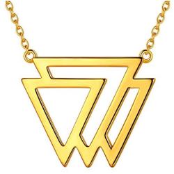 Beautlace Geometric Necklace Silver/18K Gold/Black Gun Plated Triangle Rectangle Choker Jewelry Gifts for Men and Women