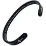 RENYILIN Black Stainless Steel Religion Quotes Faith in Christian Bible Verses Inspiring Cuff Bracelets
