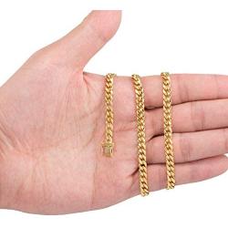 Nuragold 10k Yellow Gold 5mm Miami Cuban Link Chain Pendant Necklace, Mens Jewelry Box Clasp 16'' 18'' 20'' 22'' 24'' 26'' 28'' 30''