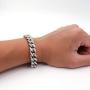 Steelmeup Stainless Steel Simple Curb Cuban Link Chain Bracelet for Men Boys 6mm 8mm 10mm 12mm 7inch 8inch 9inch