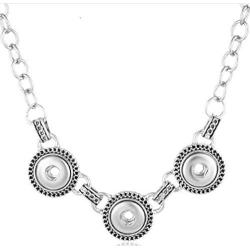 Snap Jewelry Mini 12mm Designer Necklace Length 18'' Holds Triple - 3 Mini Snaps My Prime Gifts