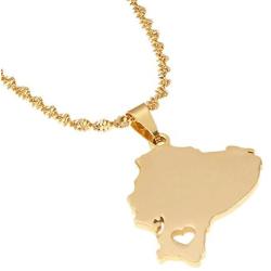 Stainless Steel Ecuador Map Pendant Necklaces Maps Jewelry Ecuadorian
