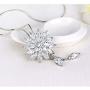 Crystal Necklace for Women CZ Necklace White Flower Pendant Jewelry