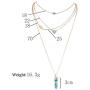 Dresbe Boho Bar Pendant Necklace Gold Layered Choker Turquoise Neck Chain Hand Neck Jewelry Accessories for Women and Girls