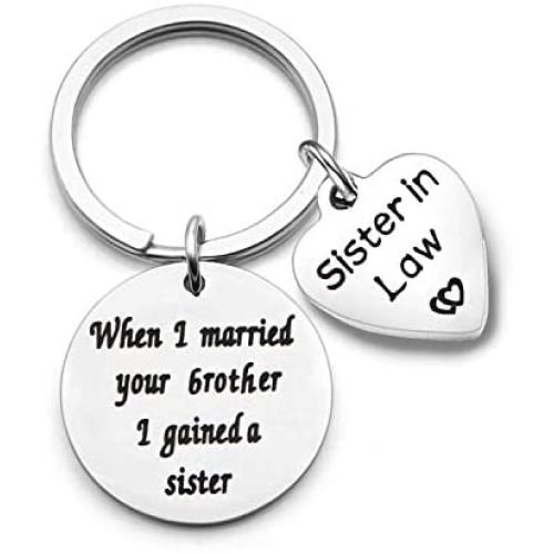 Sister In Law Keychain Gift for Sister Sister of the Groom Jewelry Wedding Gift