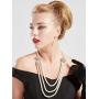 BABEYOND 1920s Gatsby Pearl Necklace Vintage Bridal Pearl Necklace Earrings Jewelry Set Multilayer Imitation Pearl Necklace with Brooch