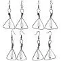 SUNYIK Triangle Dangle Drop Earrings for Women, Handmade Wire Wrapped Healing Crystal Stone Beads Jewelry