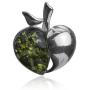 Sterling Silver Green Amber Apple Necklace Pendant Chain 18 Inches
