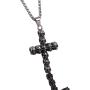 U7 Men Personalized Silver Black Gothic Skull Necklace Stainless Steel /18K Gold/Black Leather Chain Pendant, 20 Inch to 26 Inch
