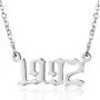 RINHOO Birth Year Number Pendant Necklace Stainless Steel Silver Number Birthday Necklace Chain Jewelry for Women Girl