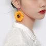 Large Sunflower Hook Dangle Earrings，Bohemian Yellow Resin Acrylic Flower Earring for Women Girls in 2020