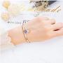 Fashion Ahead Womens Multi-Layers Link Charms Bracelet CZ Crystal Filled Love Key Butterfly Hamsa Hand Evil Eye Pendant Charms Rose Gold Chain Adjustable Bracelet