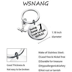 WSNANG Golf Keychain Swing Swear Look for Ball Repeat Keychain Golf Jewelry Gift for Golf Lover Golf Club Golf Coach