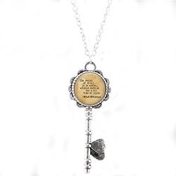 Writer Quote by Walt Whitman - The secret of it all is to writewithout waiting for a fit time or place. Writer Gift - Editor Jewelry key Necklace