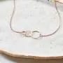 Dear Ava Best Friend Necklace - 3 Asymmetrical Interlocking Circle Necklace for BFF, Long Distance Friends, and Forever Friends - Best Friend Jewelry Charm Comes in a Rose Gold Plated Base