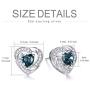 925 Sterling Silver Simulated Birthstone Halo Heart Stud Earrings with Austrian Crystals, Anniversary Valentines Birthday Jewelry Gifts for Women