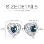925 Sterling Silver Simulated Birthstone Halo Heart Stud Earrings with Austrian Crystals, Anniversary Valentines Birthday Jewelry Gifts for Women